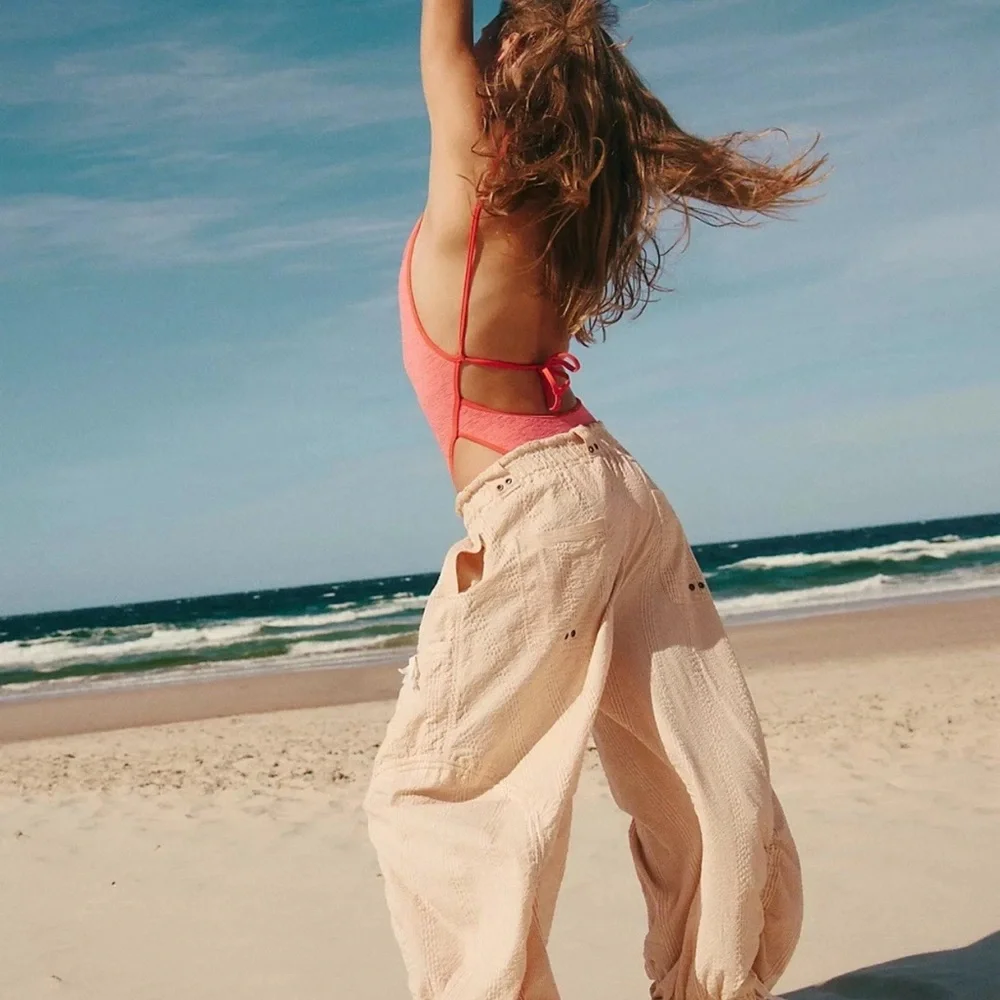 NWT Free People Outta Sight Parachute Pants Size L - Picture 2 of 8
